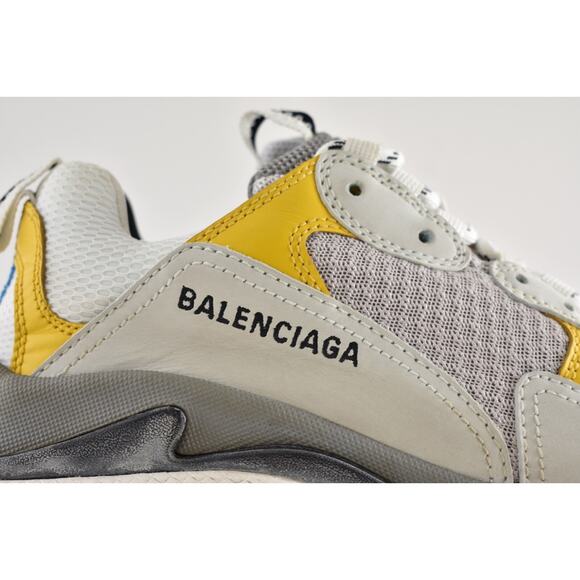 Balenciaga Triple S Split White Grey Yellow Flat Platform Sneakers 39 Mens US 6 - Picture 3 of 13